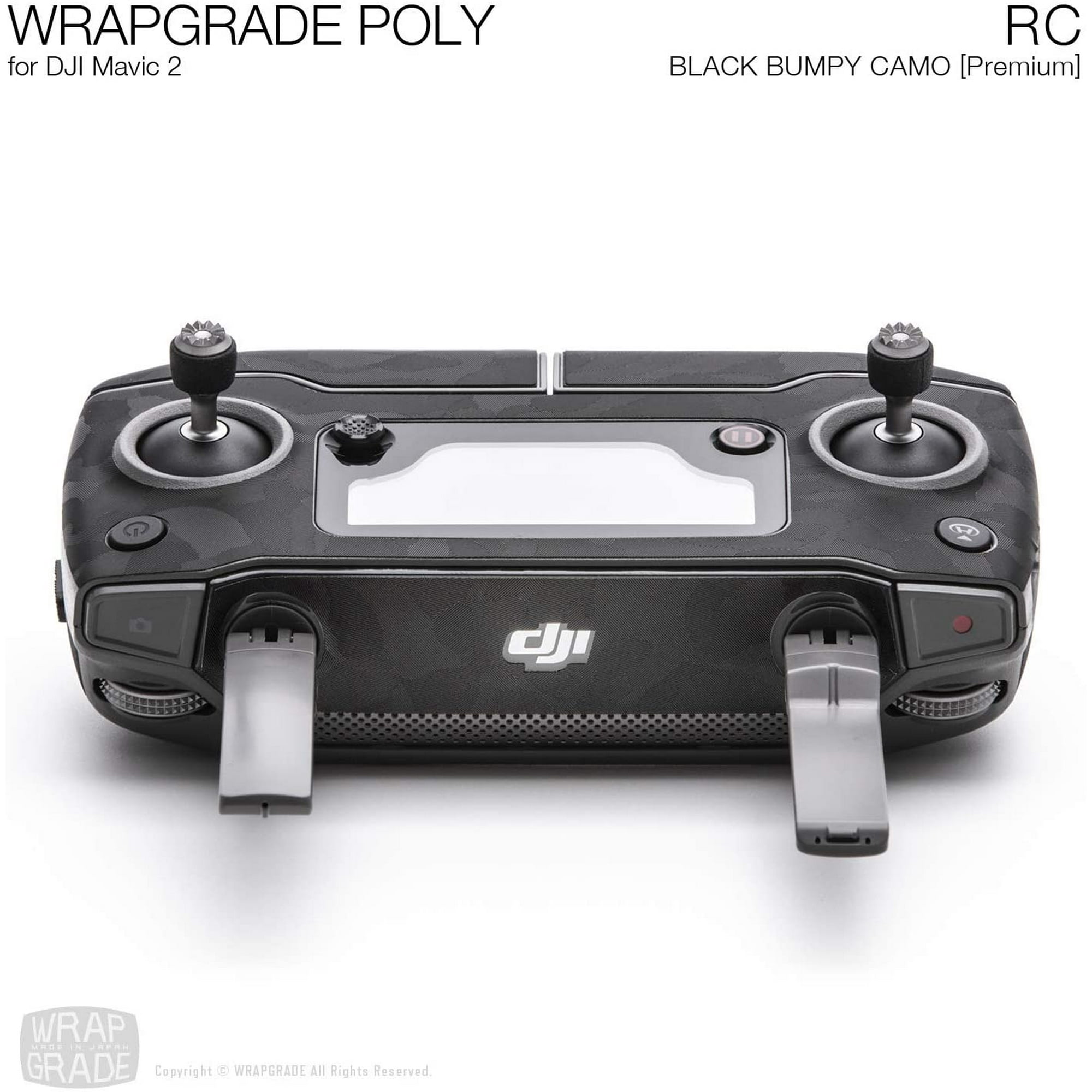 Wrapgrade Poly Skin for DJI Mavic 2 Black Bumpy CAMO Remote Controller 